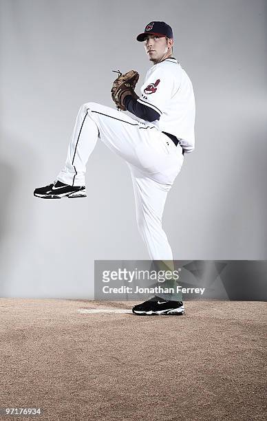 Zach Putnam poses for a portrait during the Cleveland Indians Photo Day at the training complex at Goodyear Stadium on February 28, 2010 in Goodyear,...