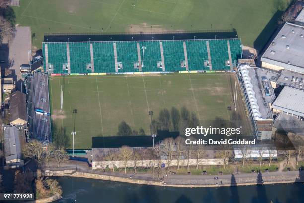 Aerial Photograph of the Rec, Bath Rugby's home since 1894 on March, 22nd 2017. Located on the easten bank of the River Avon 300 metres north east of...