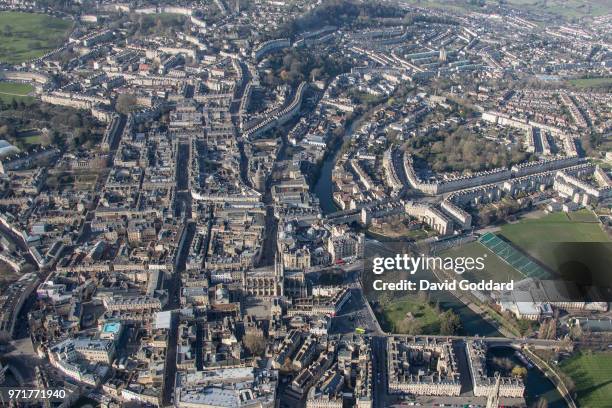 Aerial Photograph of Bath City Centre on March 22nd, 2017.