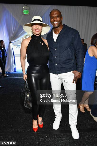 Rebecca King-Crews and Terry Crews attend the Fourth Annual Los Angeles Dodgers Foundation Blue Diamond Gala at Dodger Stadium on June 11, 2018 in...