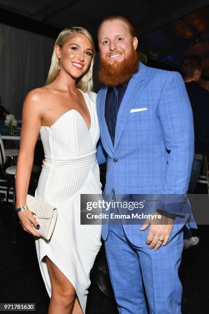 Kourtney Turner and Justin Turner attend the Fourth Annual Los Angeles Dodgers Foundation Blue Diamond Gala at Dodger Stadium on June 11, 2018 in Los...