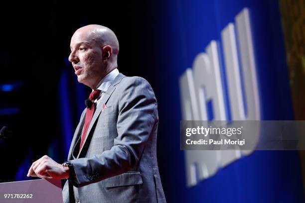 S Anthony D. Romero speaks at the 2018 ACLU National Conference at the Washington Convention Center on June 11, 2018 in Washington, DC.