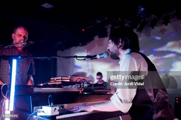 Matt Resovich and Jimmy LaValle of The Album Leaf perform on stage at Sala Apolo on February 28, 2010 in Barcelona, Spain.