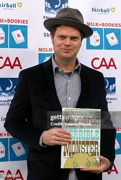 Actor Rainn Wilson arrives at Milk + Bookies 1st Annual Story Time Celebration at Skirball Cultural Center on February 28, 2010 in Los Angeles,...