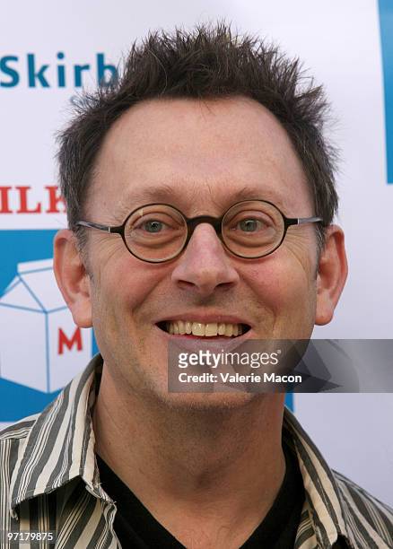 Actor Michael Emerson arrives at Milk + Bookies 1st Annual Story Time Celebration at Skirball Cultural Center on February 28, 2010 in Los Angeles,...