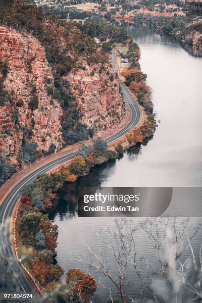 tasmania landscape from top view during autumn - cradle mountain tasmania stock pictures, royalty-free photos & images