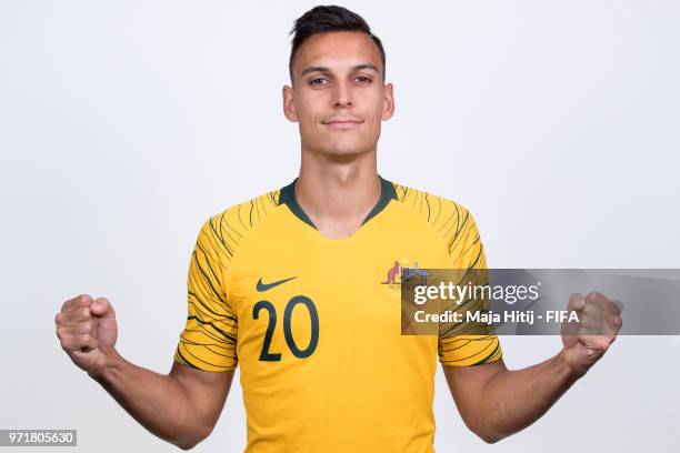 Trent Sainsbury of Australia poses for a portrait during the official FIFA World Cup 2018 portrait session at Trudovyne Rezeny on June 11, 2018 in...