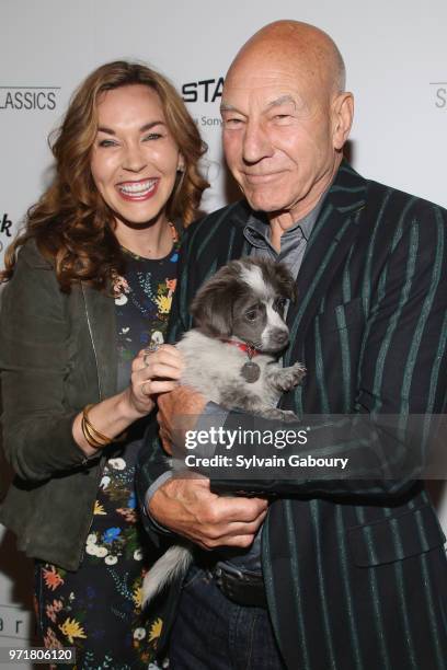 Sunny Ozell and Patrick Stewart attend The Cinema Society With Hard Rock Hotel & Casino Atlantic City And North Shore Animal League America Host A...