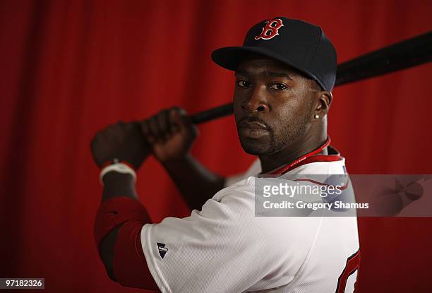 Bill Hall of the Boston Red Sox poses during photo day at the Boston Red Sox Spring Training practice facility on February 28, 2010 in Ft. Myers,...