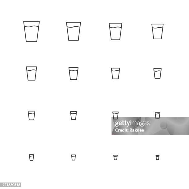 stockillustraties, clipart, cartoons en iconen met glas water icon - multi schaal line serie - 2018 glasses