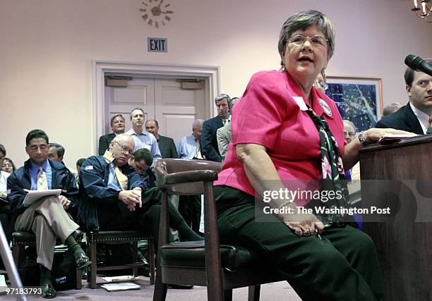 The State House Ways & Means Committee holds a hearing on slot machines viability for the State of Maryland. Pictured, Barbara Knickelbein, Co-chair...