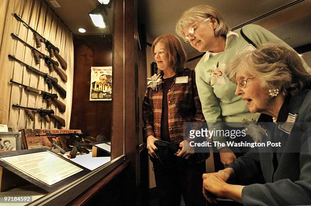 Photo caption accompanying a March 22 Style article about a museum exhibition of Thompson submachine guns misidentified a granddaughter of the gun's...