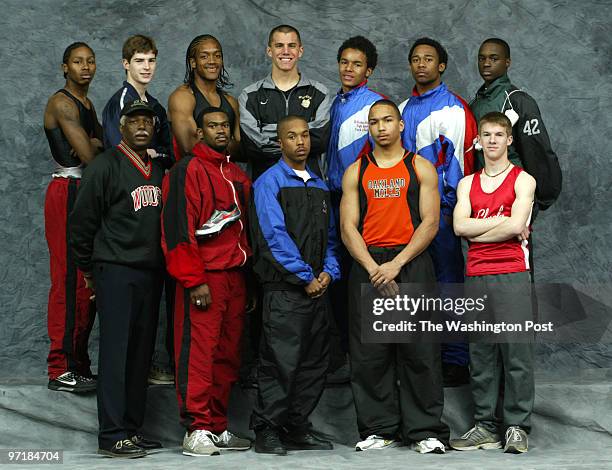 Neg#:153441 Photog:Preston Keres/TWP MCI Center, Washington, DC. Coach Lionel Russell, H. D. Woodson; Serge' McGill, Suitland; Devin Thompson,...
