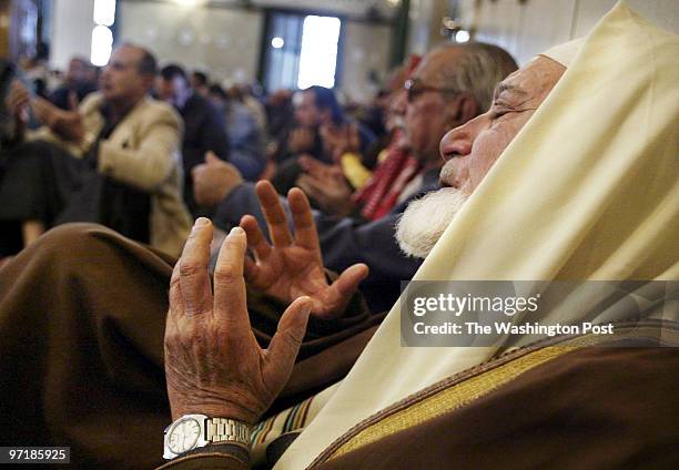 Neg#: Photog:Preston Keres/TWP Baghdad, Iraq An elderly man joins other Sunni Muslims at the Friday group prayer at the Abu Hanifa Mosque in...