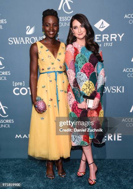 Lupita Nyong'o and Micaela Erlanger attend the 22nd Annual Accessories Council ACE Awards at Cipriani 42nd Street on June 11, 2018 in New York City.