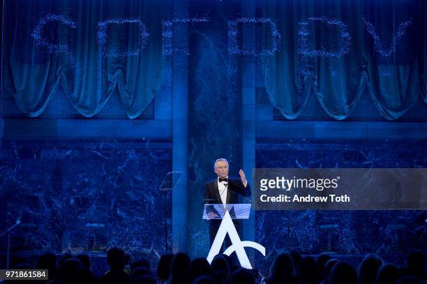 Bobby Kennedy speaks onstage during the 2018 ACE Awards, announcing the Waterkeeper Alliance Partnership sponsored by Sperry at Cipriani 42nd Street...