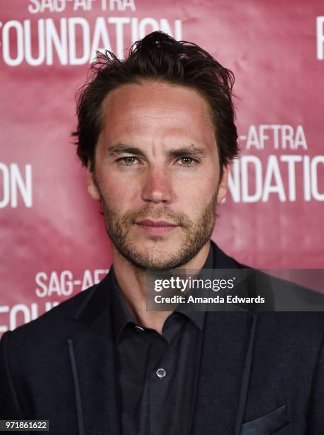 Actor Taylor Kitsch attends the SAG-AFTRA Foundation Conversations screening of "Waco" at the SAG-AFTRA Foundation Screening Room on June 11, 2018 in...