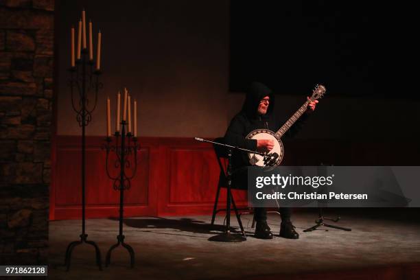 Gustavo Santaolalla performs during the Sony Playstation E3 conference at LA Center Studios on June 11, 2018 in Los Angeles, California. The E3 Game...