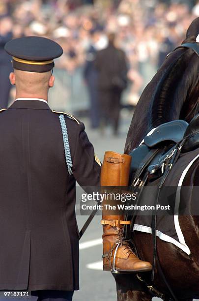 June 9, 2004 photog: Gerald Martineau Constitution and Pennsylvania Avenue, NW neg: News Caisson carrying body of President Reagan proceeds toward...