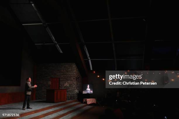 Shawn Layden, President and CEO of Sony Interactive Entertainment America, speaks during the Sony Playstation E3 conference at LA Center Studios on...