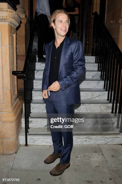 Tom Odell seen arriving at GQ dinner in Holborn on June 11, 2018 in London, England.