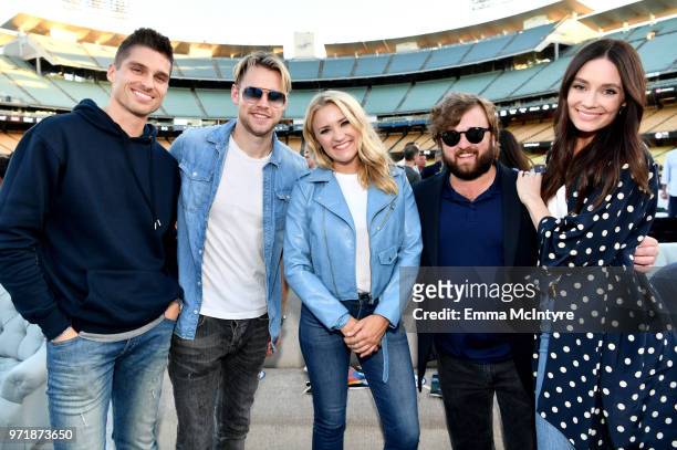 Chord Overstreet, Emily Osment, Haley Joel Osment and Amber Alvarez attend the Fourth Annual Los Angeles Dodgers Foundation Blue Diamond Gala at...