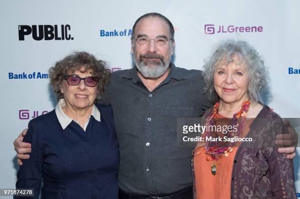 Rosemarie Tichler, Mandy Patinkin, Kathryn Grody attend the 2018 Public Theater Gala at Delacorte Theater on June 11, 2018 in New York City.