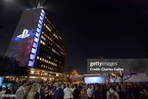 View of atmosphere at the PlayStation E3 2018 Media Showcase at LA Center Studios on June 11, 2018 in Los Angeles, California.