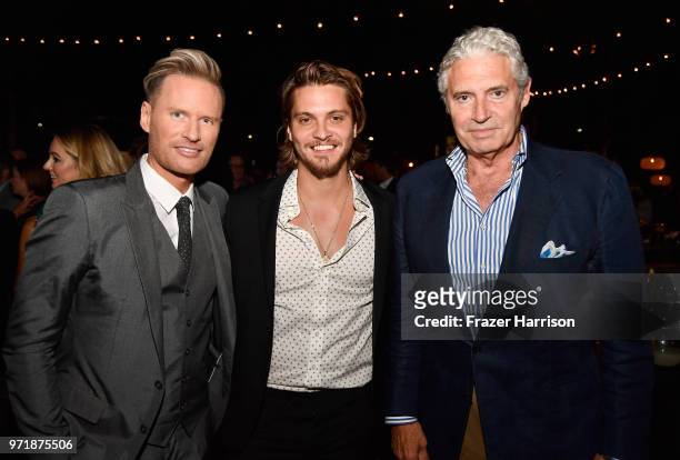 Brian Tyler, Luke Grimes and Michael Nouri attend "Yellowstone" premiere at Paramount Pictures on June 11, 2018 in Los Angeles, California.