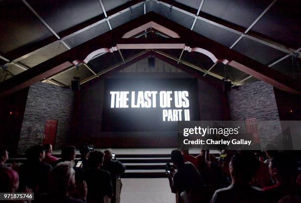 Guests experience the PlayStation E3 2018 Media Showcase at LA Center Studios on June 11, 2018 in Los Angeles, California.