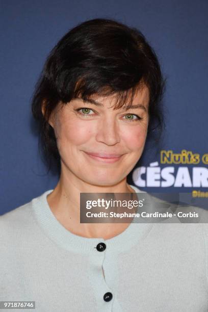 Actress Marianne Denicourt attends the 'Les Nuits En Or 2018' dinner gala at UNESCO on June 11, 2018 in Paris, France.