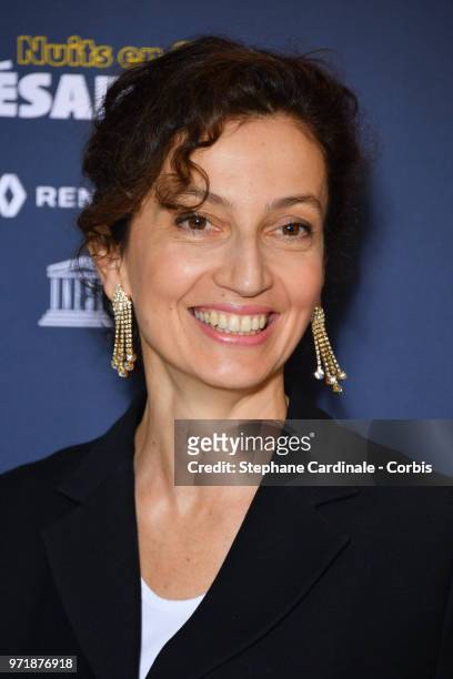 Audrey Azoulay attends the 'Les Nuits En Or 2018' dinner gala at UNESCO on June 11, 2018 in Paris, France.