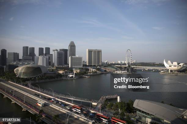 Commercial and residential buildings stand in Singapore, on Monday, June 11, 2018. President Donald Trump is about to see whether his bet on North...