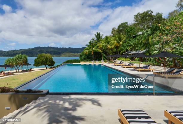 The swimmingpool of Resort Qualia at Hamilton Island on November 20, 2015 in Whitsunday Islands, Australia.