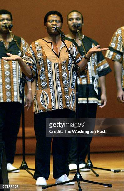 Aa-dance4 2/25/04 Annapolis, Md Mark Gail_TWP Joseph Shabalala and the rest of the South African singing group Ladysmith Black Mambazo performed...