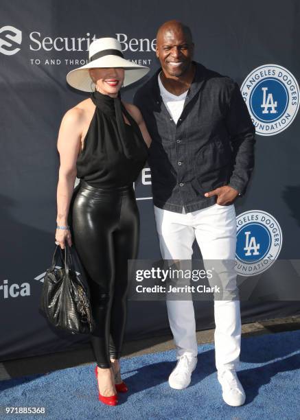 Rebecca King-Crews and Terry Crews attend the 4th Annual Los Angeles Dodgers Foundation Blue Diamond Gala at Dodger Stadium on June 11, 2018 in Los...