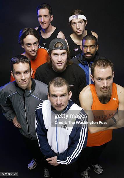 Neg#: 151770 Photog:Preston Keres/TWP Washington Post Studio Olympic marathon hopefuls Keith Dowlilng , Aaron Church, Chris Banks, Edmund Burke,...
