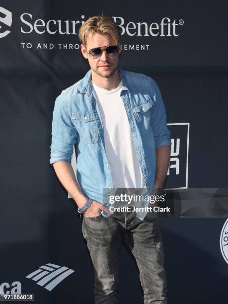 Chord Overstreet attends the 4th Annual Los Angeles Dodgers Foundation Blue Diamond Gala at Dodger Stadium on June 11, 2018 in Los Angeles,...