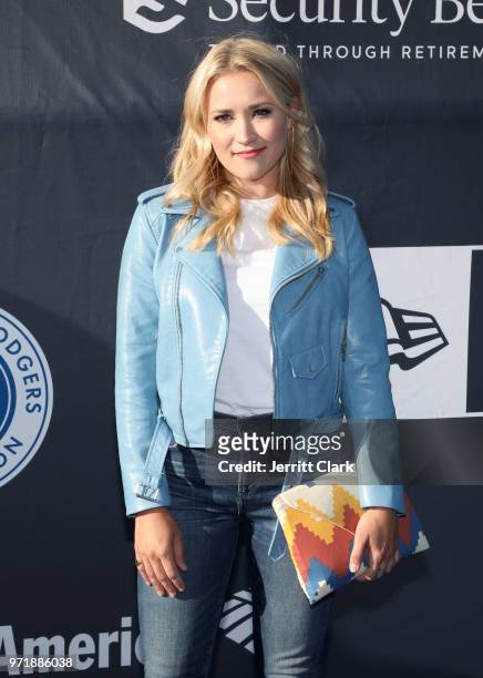 Emily Osment attends the 4th Annual Los Angeles Dodgers Foundation Blue Diamond Gala at Dodger Stadium on June 11, 2018 in Los Angeles, California.