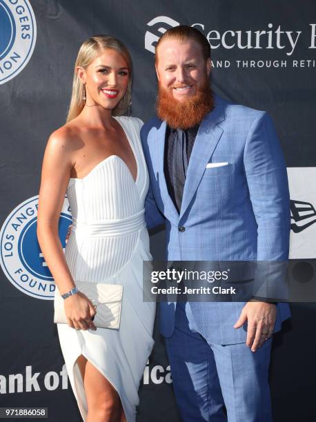 Justin Turner and Kourtney Turner 4th Annual Los Angeles Dodgers Foundation Blue Diamond Gala at Dodger Stadium on June 11, 2018 in Los Angeles,...