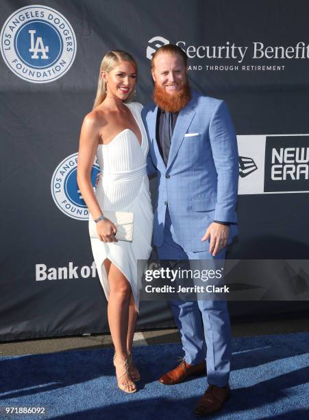 Justin Turner and Kourtney Turner 4th Annual Los Angeles Dodgers Foundation Blue Diamond Gala at Dodger Stadium on June 11, 2018 in Los Angeles,...