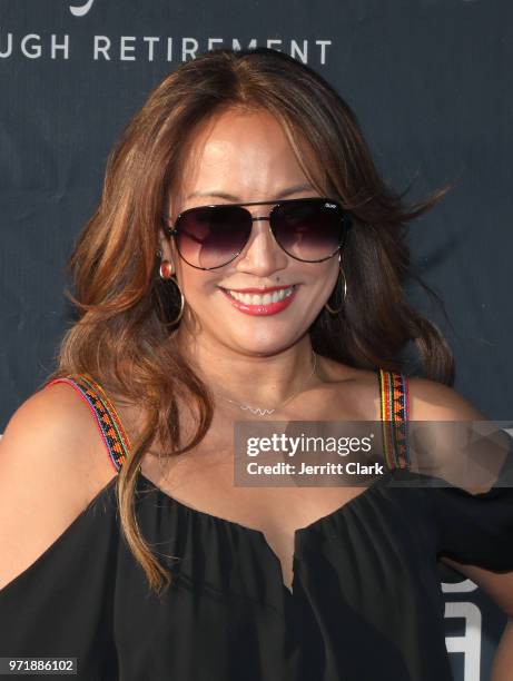 Carrie Ann Inaba attends the 4th Annual Los Angeles Dodgers Foundation Blue Diamond Gala at Dodger Stadium on June 11, 2018 in Los Angeles,...