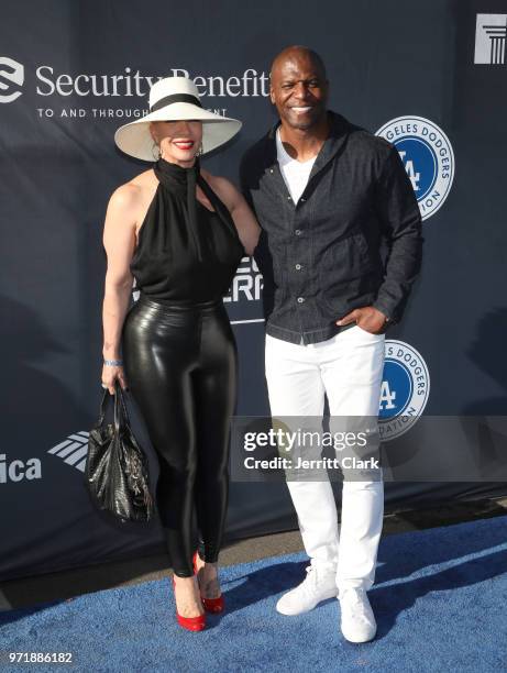 Rebecca King-Crews and Terry Crews attend the 4th Annual Los Angeles Dodgers Foundation Blue Diamond Gala at Dodger Stadium on June 11, 2018 in Los...