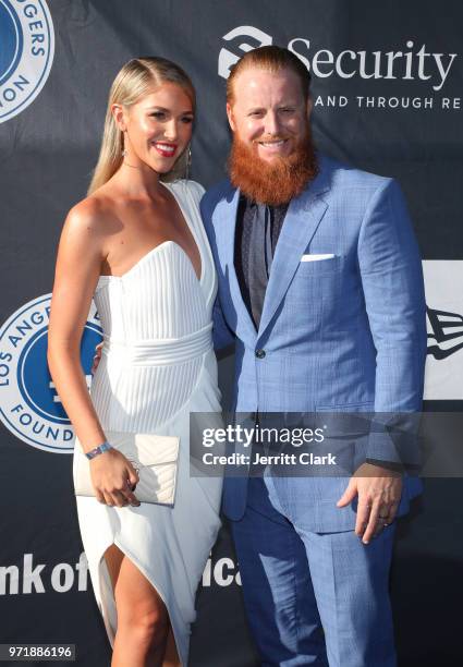 Justin Turner and Kourtney Turner 4th Annual Los Angeles Dodgers Foundation Blue Diamond Gala at Dodger Stadium on June 11, 2018 in Los Angeles,...