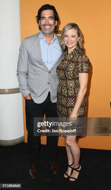 Carter Oosterhouse and Amy Smart attend the premiere of Paramount Pictures' "Yellowstone" at Paramount Studios on June 11, 2018 in Hollywood,...