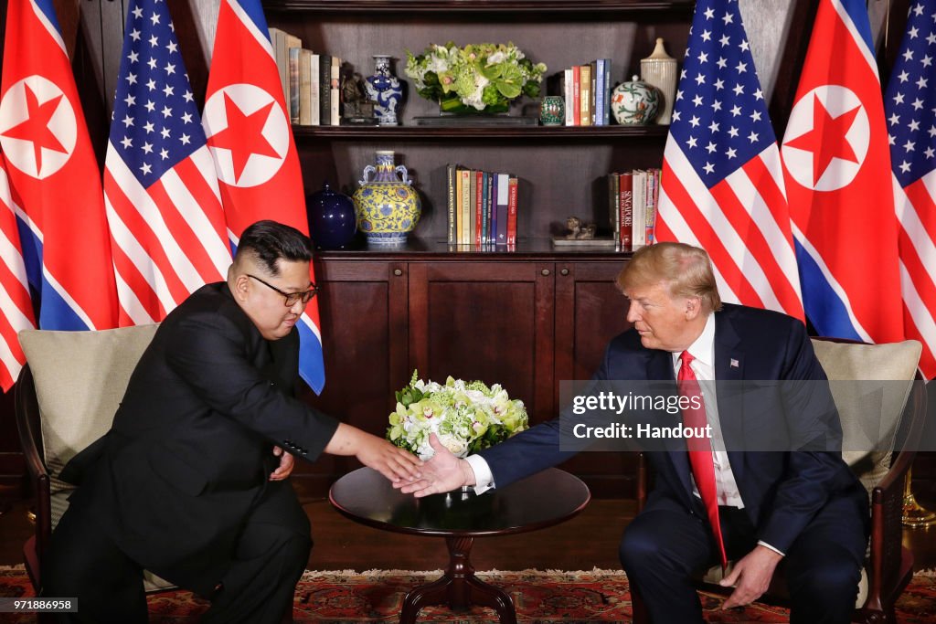 U.S. President Trump Meets North Korean Leader Kim Jong-un During Landmark Summit In Singapore