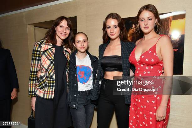 Dolly Wells, guest, Grace Van Patten, and Anna Van Patten attend the "Boundaries" New York screening after party at The Roxy Cinema on June 11, 2018...