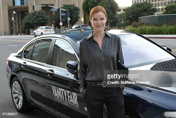 Actress Marcia Cross arrives at the FEED Foundation/Hungry In America project benefit hosted by Vanity Fair with the BMW 760Li held at Craft Los...