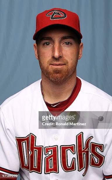Adam LaRoche of the Arizona Diamondbacks poses for a photo during Spring Training Media Photo Day at Tucson Electric Park on February 27, 2010 in...