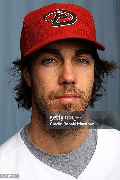 Dan Haren of the Arizona Diamondbacks poses for a photo during Spring Training Media Photo Day at Tucson Electric Park on February 27, 2010 in...